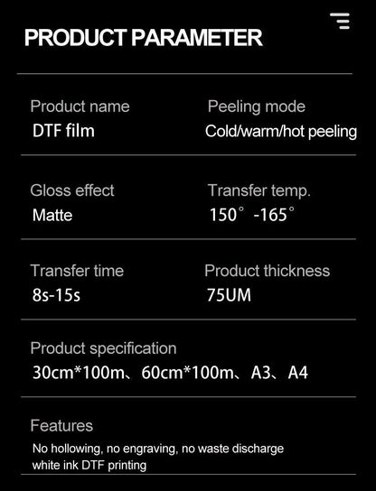 DTF-60 Film. 60cm x 100meter